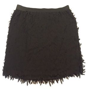 Worthington Black Feather Fringe Skirt